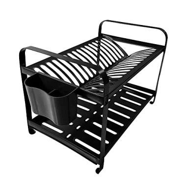 Imagem de Escorredor Mak Inox 16 Pratos Montado A?o Inox Ep?xi Preto