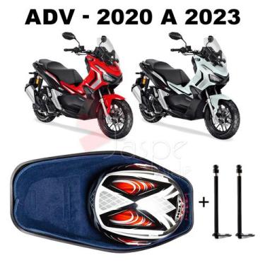Imagem de Forração Honda ADV 150 Baú Forro Azul Scooter + 2 Antena - Jaspe Ateli