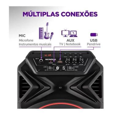 Imagem de Caixa Som Connect Bluetooth Amplificada Portátil 400W 8 USB - WCAN