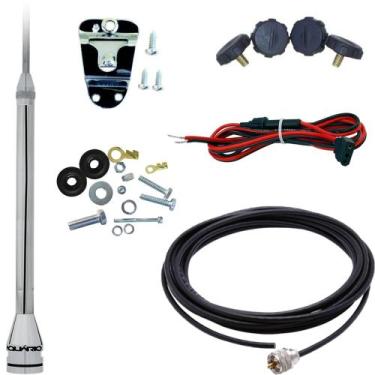 Imagem de Antena Móvel Px 2,70 metros Alongador Inox 60cm Cabo Coaxial 5,5 metro