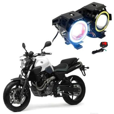 Imagem de Par Farol de Milha Angel Eye U7 para Moto Yamaha MT 03 2008 2009 2010 