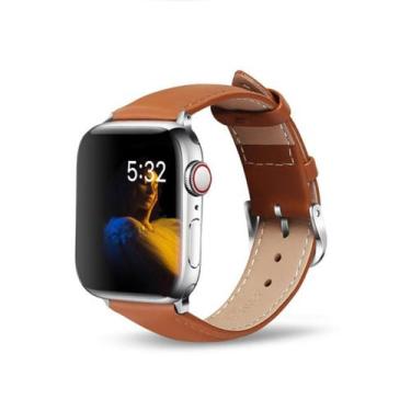 Imagem de Pulseira Couro compatível com IWO Watch Series 9, 8, 7, 6, 5, 4, 3, 2 