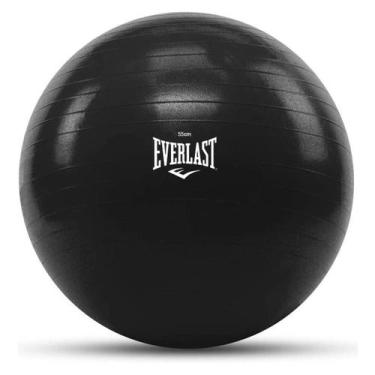 Imagem de Bola De Pilates 55cm Anti Estouro Com Bomba Everlast, Preto