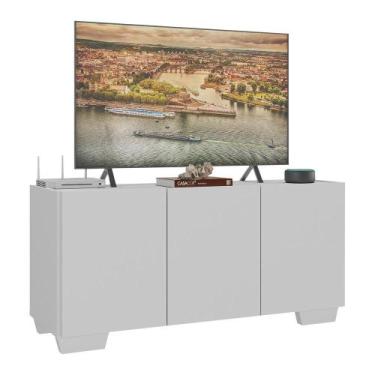 Imagem de Rack para TV até 32 Polegadas com 3 Portas Multimóveis MP1068, Branco