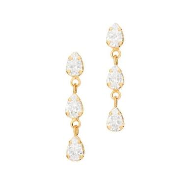 Imagem de Brincos banhado ouro 3x 24k 18k e 22k ou prata 925 femininos para noiv