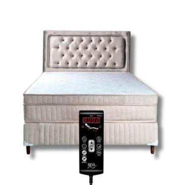 Imagem de Colchão Massageador Com Controle Operacional + Base Box Bipartida + Ca