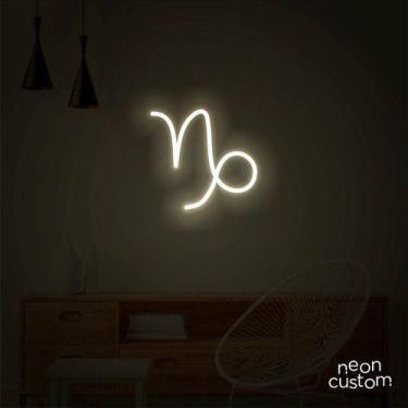 Imagem de luminaria letreiro Neon Led Signo Capricórnio 100x100 luminoso decoraç