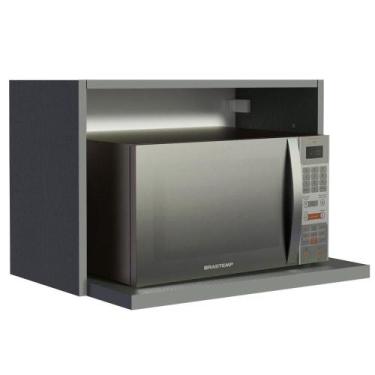 Imagem de Armário de Cozinha Aéreo 60 cm com Nicho para Forno Cinza Nice Madesa,