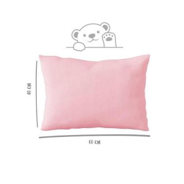 Imagem de Fronha Avulsa 40cm x 60cm Kids Malha 100% Algodão Lisa Rosa Arrumadinh