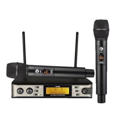 Imagem de Microfone Kadosh Duplo Sem Fio Uhf Display Digital K402m Cor
