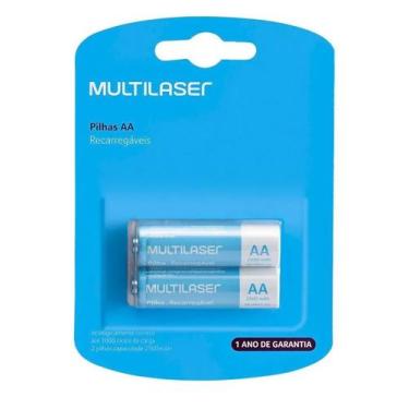 Imagem de Pilhas AA Recarregáveis 2500Mah Com 2 Unidades CB053 Até 1000 Ciclos d