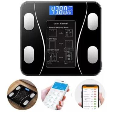 Imagem de Balança Digital Bioimpedancia Corporal Aplicativo Bluetooth Cor Preto