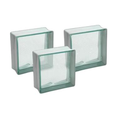 Imagem de Bloco De Vidro Ondulado Brasil Ibravir 19X19X08Cm Kit Com 10