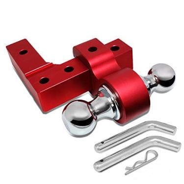 Imagem de DNA Motoring HITCH-ALU-001-RD Engate de reboque de bola dupla ajustável com queda de 15,2 cm, vermelho