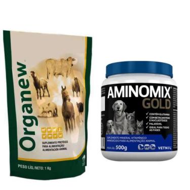 Imagem de Suplemento Organew 1kg + Aminomix Gold 500g Cães E Gatos - Vetnil