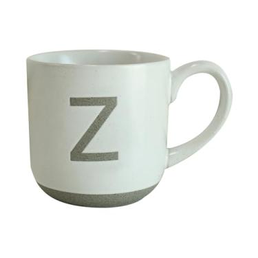 Imagem de COLLECTIVE HOME - Caneca de cerâmica, design de letra maiúscula, textura de arenito fosco, minimalista e elegante, 425 g, perfeita para presentes personalizados (Z)