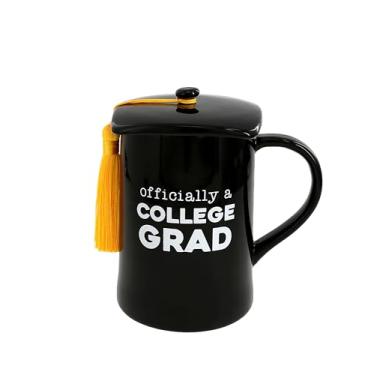 Imagem de Pavilion - Oficialmente um graduado universitário - Caneca de café de 500 ml, xícara de chá, graduação, tampa, borla, faculdade, associados, bacharelados, doutorado, parabéns, graduação