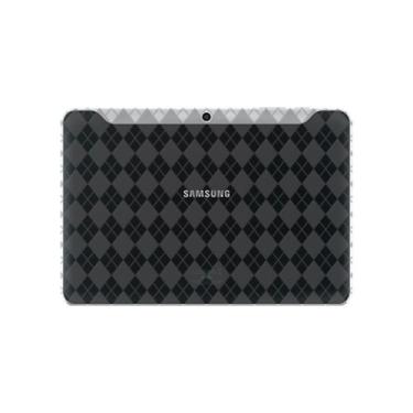 Imagem de Amzer Luxe Argyle Capa de gel macio TPU de alto brilho para Samsung Galaxy Tab 10.1 P7100 - Cinza fumê (AMZ91392)