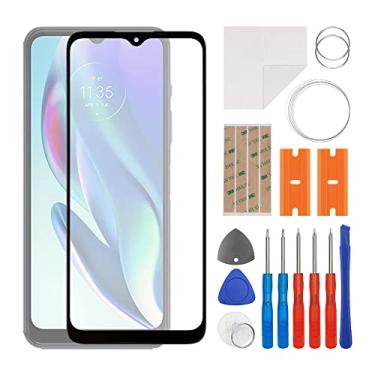 Imagem de SWARK Substituição da lente do painel externo de vidro frontal + OCA compatível com Moto G50 5G (não serve para 4G) (sem tela LCD e digitalizador de toque) com kit de reparo