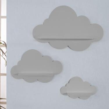 Imagem de Trio De Nichos Nuvem Em Mdf - Quarto De Bebê - era uma vez baby store,