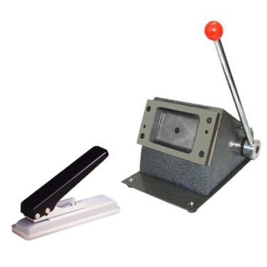 Imagem de Jogo Cortador Cartão PVC Crachá E Furador Ovoide Grampeador - Motivate