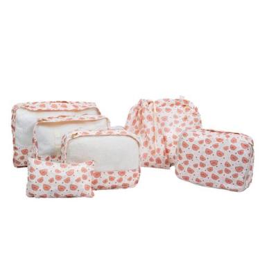 Imagem de Organizador para mala de viagem kit com 7 peças estampa urso - Mimos e