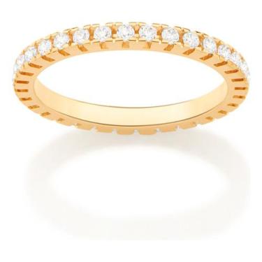 Imagem de Meia Aliança Cravejada Por 28  Zircônias D 512966 - Rommanel, Branco, 