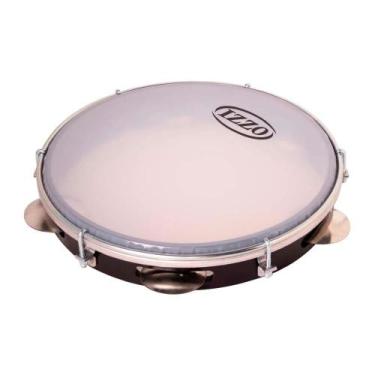 Imagem de Pandeiro 10 ABS Pele Leitosa Platinela Flandres Izzo Preto