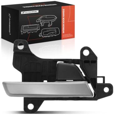 Imagem de A-Premium Maçaneta interior do lado do passageiro dianteiro ou traseiro compatível com Hyundai Elantra 2017 2018 2019 2020, caixa preta com alavanca prateada, substituição # 82620-F2000, 82620F2000