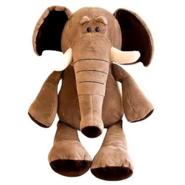 Imagem de BICHINHO de pelúcia | Brinquedos de pelúcia macios para abraçar, almofadas de pelúcia, brinquedo de boneca de animal peludo leão zebra trigre macaco castor raposa elefante girafa (ELEFANTE)
