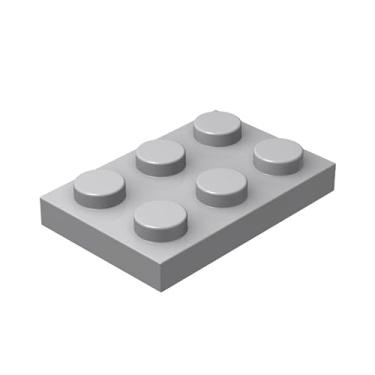 Imagem de Classic Grey Plates Bulk, Light Gray Plate 2x3, Building Plates Flat 100 Piece, Compatible with Lego Parts and Pieces: 2x3 Gray Plates(Color: Light Gray)