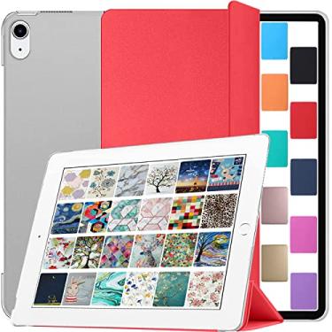 Imagem de DuraSafe Cases Capa para iPad Air 11 Air 6th 2024 Air 5th 2022 Air 4ª geração 2020 A2588 A2316 A2591 MYFQ2LL/A MYFP2LL/A MYFN2LL/A MYFQ2LL/AiPad com parte traseira rígida fosca translúcida - vermelha