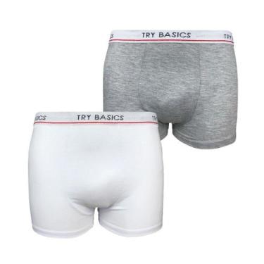 Imagem de Kit 2 Cuecas Boxers Infantil Box Algodão Cotton Conforto - Try Basics,