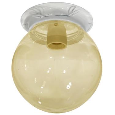 Imagem de Plafon Colonial Chapa Branco Globo Ambar 10x20 Retrô - CM GLASS - CLEI