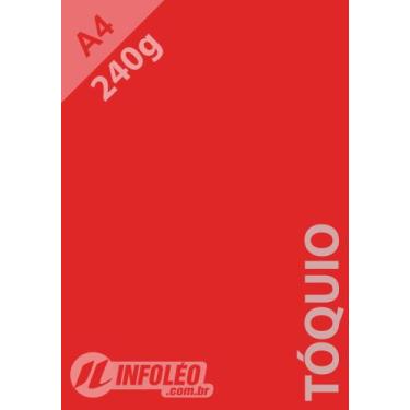 Imagem de Papel Color Plus A4 240 gramas Tóquio (Vermelho), 50 Folhas