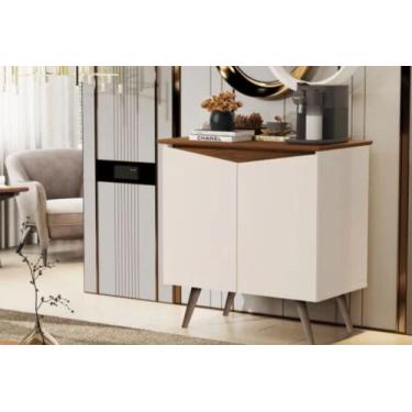 Imagem de Aparador Buffet Encanto 2 Portas Retrô OffWhite Com Freijó - Rede Móve