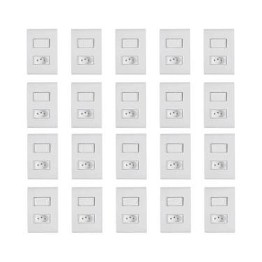 Imagem de 20 Conjunto Interruptor Simples Tomada Branco Liz Tramontina