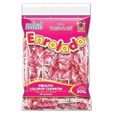 Imagem de Pirulito Mini Enrolado Rosa - Pacote com 300G - DOCES SANTA RITA 