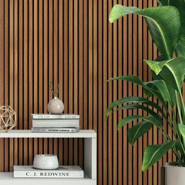 Imagem de Papel de Parede Adesivo Ripas de Madeira Natural Rolo 3m. - Leliz Pape