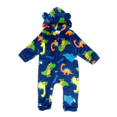 Imagem de Macacão Pelúcia Fleece Bebe Infantil Zíper Quentinho P/ Frio - AG Indu