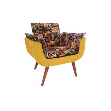 Imagem de Poltrona Opalla Retrô 01 Lugar Amarela - Casa Renovo