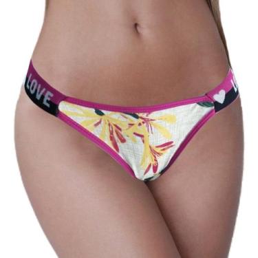Imagem de Kit 5 Calcinhas Tanga em Ribana My Colors - Boka Love Estampada, Varia