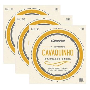 Imagem de Cordas DAddario J93 para Cavaquinho - Aço Inox - 4 Unidades