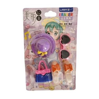 Imagem de Pacote de borracha escolar decorativa divertida Kawaii, Lilás