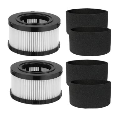 Imagem de 2 peças de filtro HEPA DC5151H compatíveis com DEWALT DC5151H DC515 DCV517 DCV517B aspirador seco molhado, com 4 peças de filtro de espuma