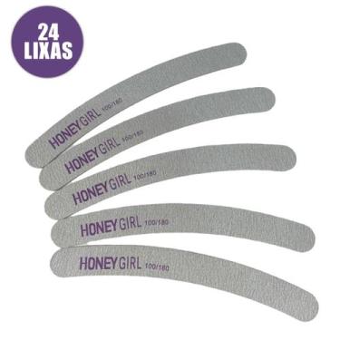 Imagem de 24 Lixas Bananinha Roxa Banana Honey Girl Unha Em Gel 100/180