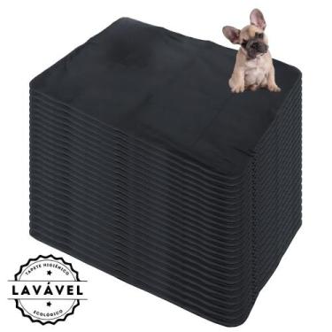 Imagem de Kit com 24 Fraldas de Câes p/Chão 100x70 Preto 200 Lavagens - Alta Abs
