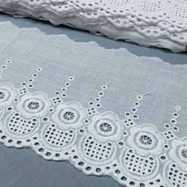 Imagem de Bordado Ingles 100 Algodão Largura 10,5cm /Tira Bordada / PEÇA 13.70 M