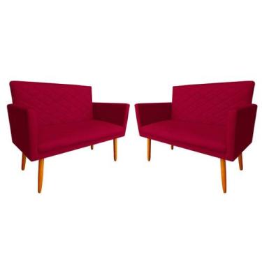 Imagem de Kit 2 Namoradeiras Maitê Matelassê  Sala sãlão de beleza  Luxo Suede V