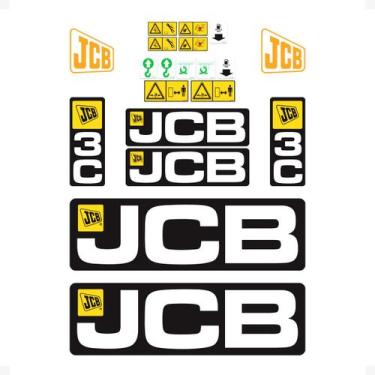 Imagem de Kit Adesivos Compatível Retroescavadeira Jcb 3c Etiquetas - SPORTINOX